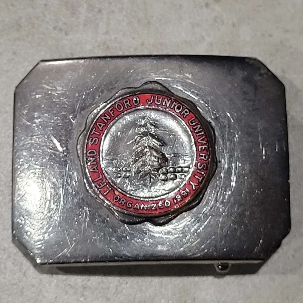 Vintage Leland Stanford Junior University Seal Logo Belt Buckle 1X2 inch
